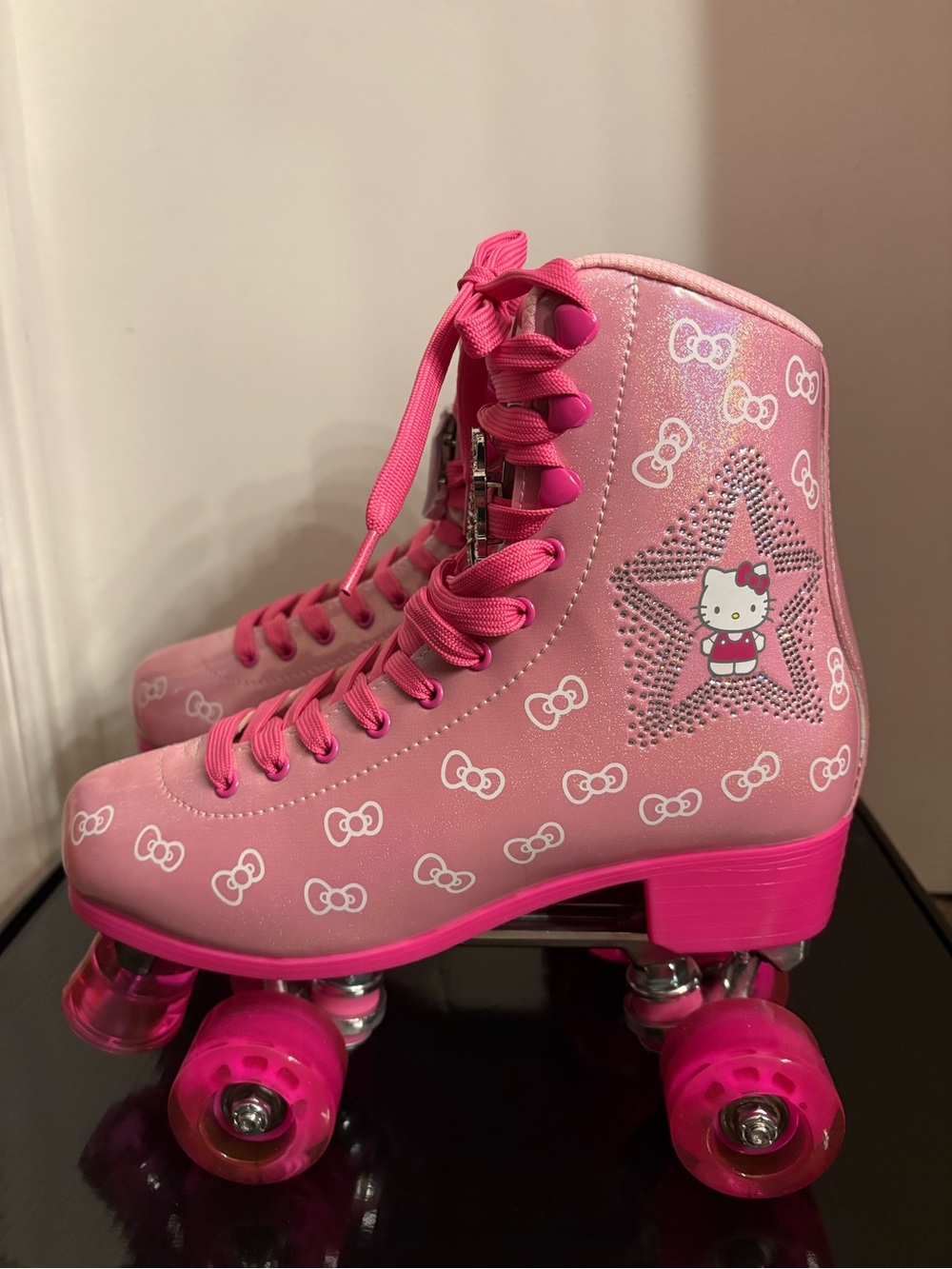 Hello Kitty Pink Quad Roller Skates with Character Star